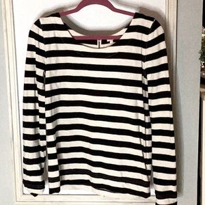 JCREW striped black and white scoop neck long sleeve. Size small